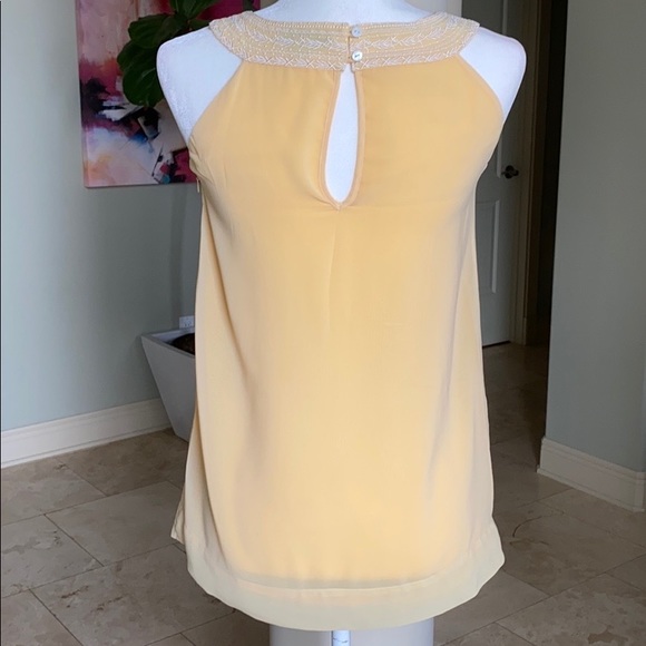 Yellow Embroidered Halter Top - Picture 6 of 7